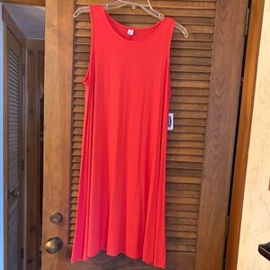 Old Navy Bright Red Sleeveless Midi Dress
